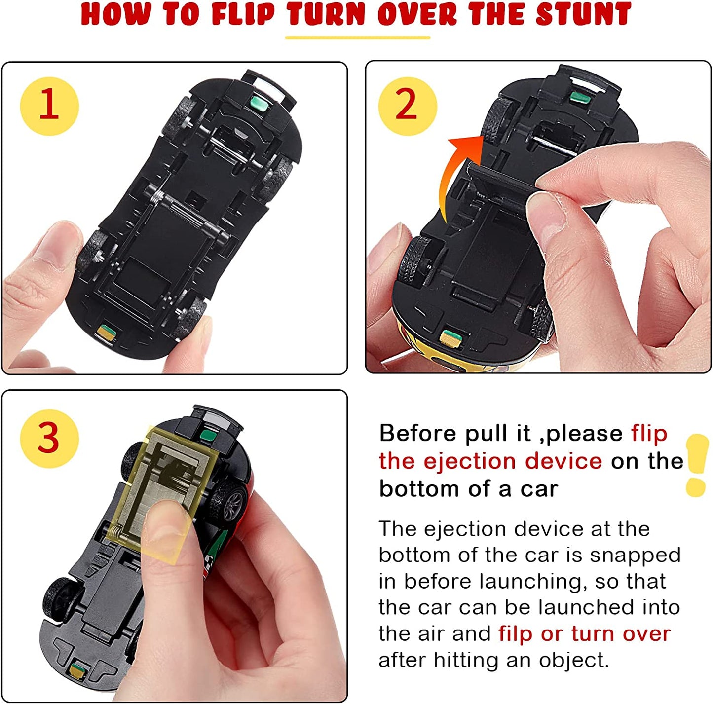 Spring & Flip Stuntauto’s – Set van 8 Mechanische Speelgoedauto’s (3+)