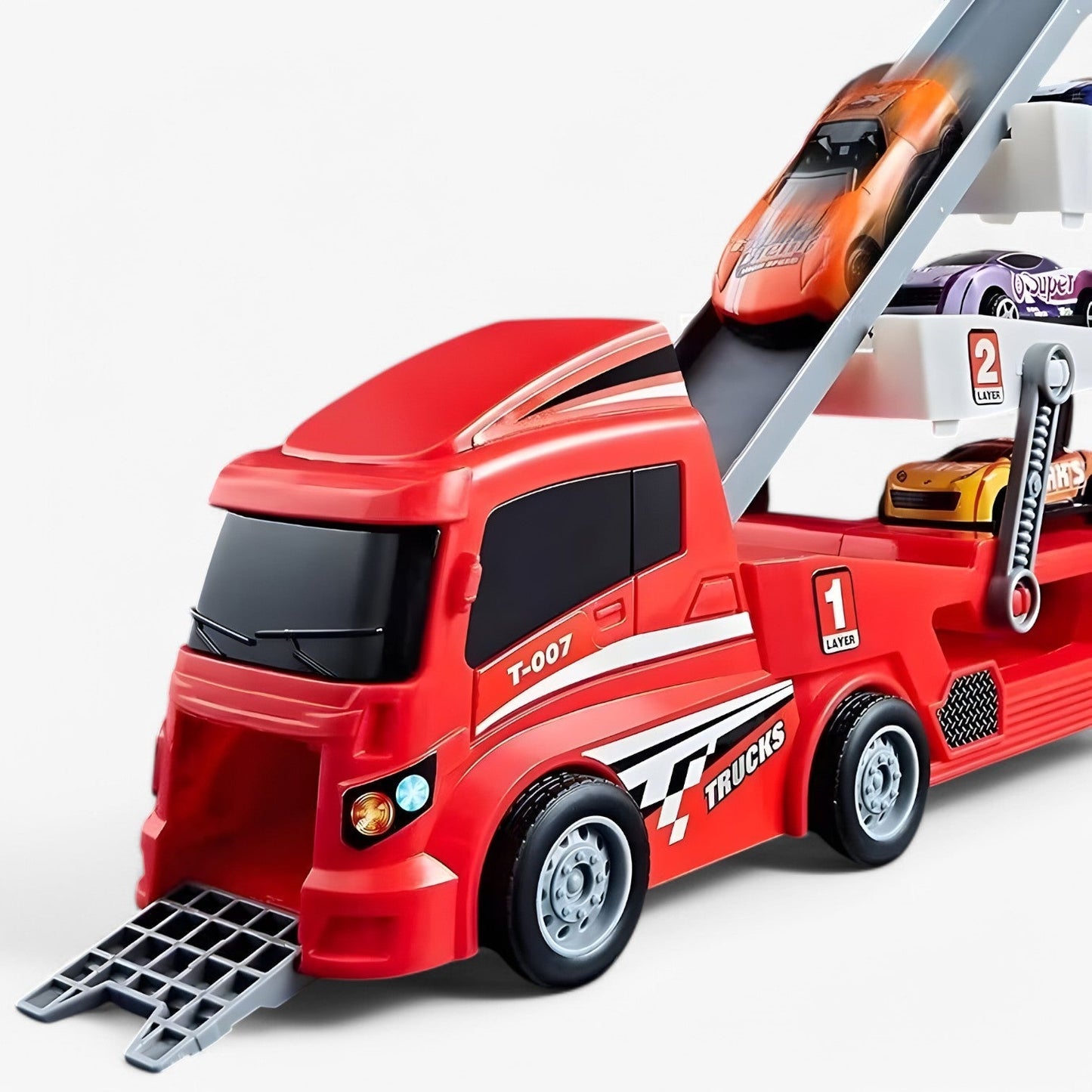 Speelgoed Autotransporter met Raceauto’s – Educatief Voertuigenspel (3+)