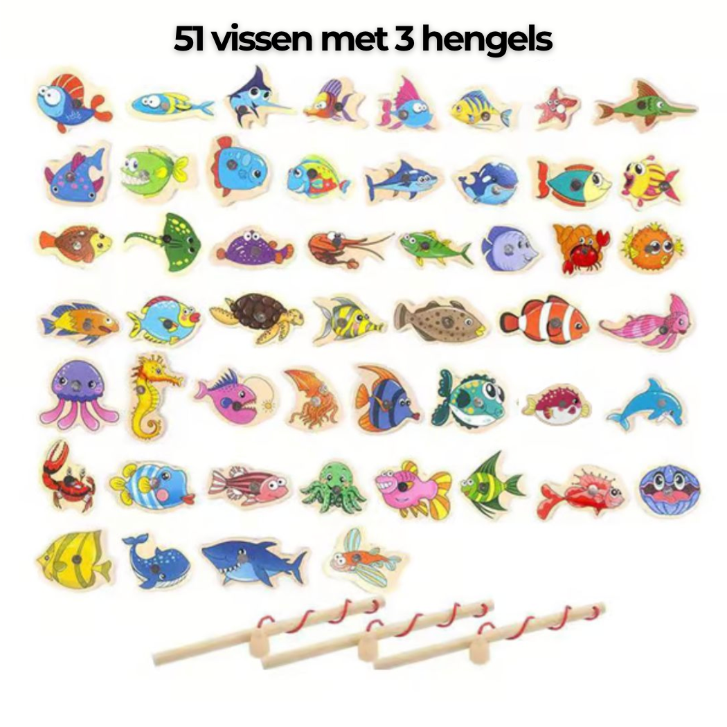 Montessori Magnetisch Visspel van Hout (2+) – Educatief Motoriekspel