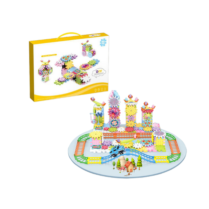 Montessori Bouwset met Tandwielen – Creatief & Bewegend Constructiespeelgoed (3+)