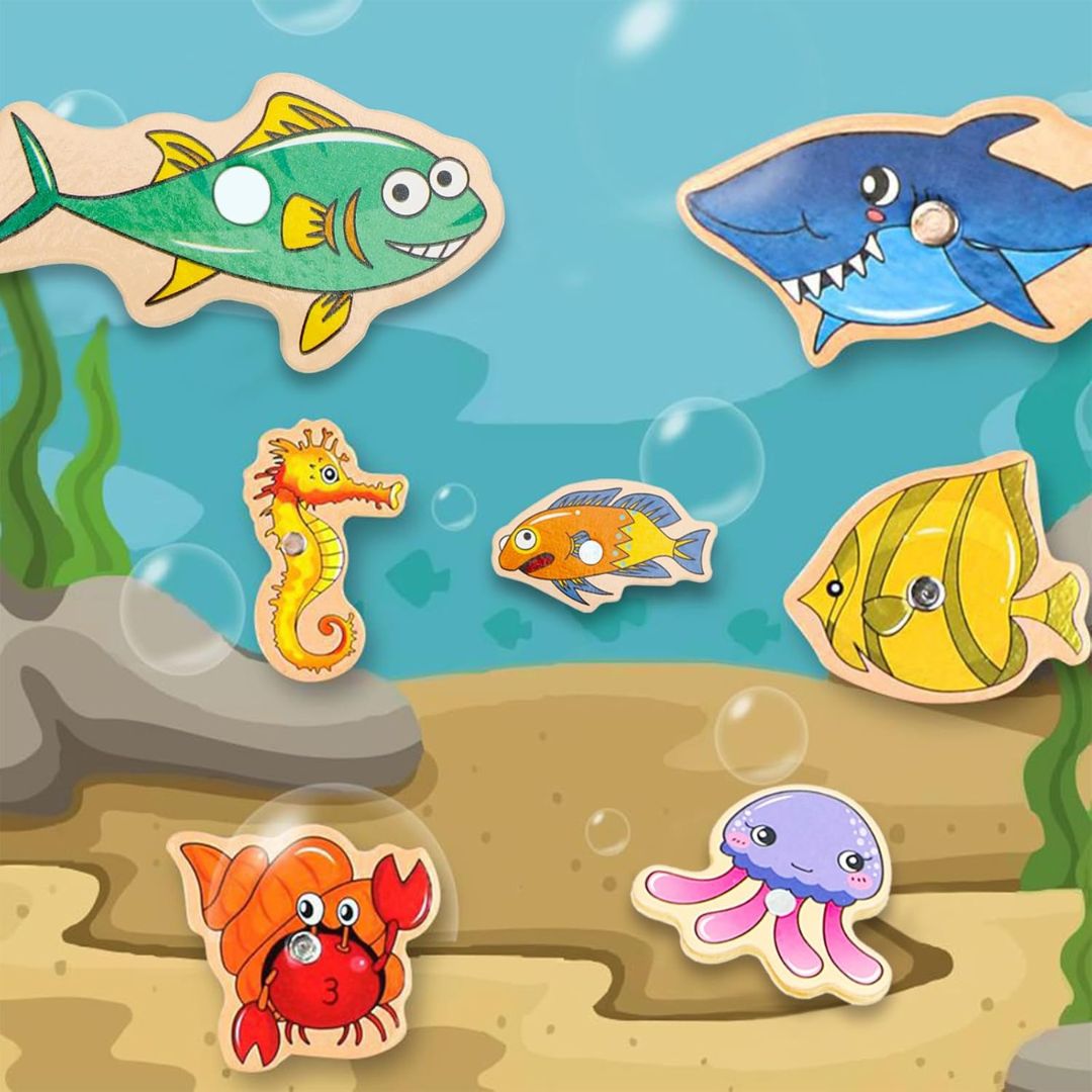 Montessori Magnetisch Visspel van Hout (2+) – Educatief Motoriekspel