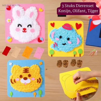 Creatieve Dieren Borduurkit voor Kinderen – Motorisch & Fantasierijk Knutselspel (3+)