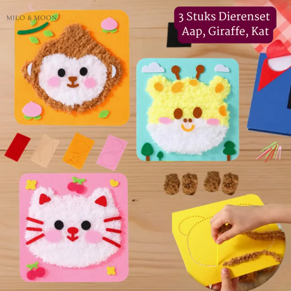 Creatieve Dieren Borduurkit voor Kinderen – Motorisch & Fantasierijk Knutselspel (3+)
