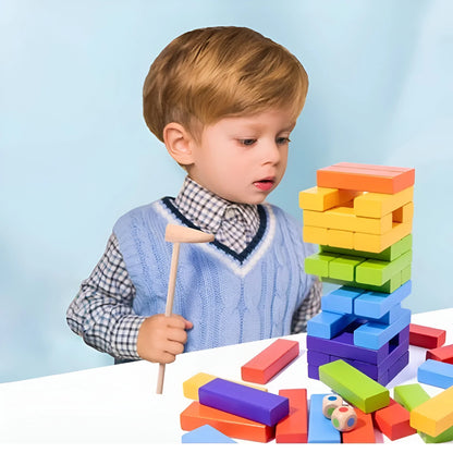 Montessori Dominostenen van Hout (3+) – Creatief Bouw- en Stapelspel