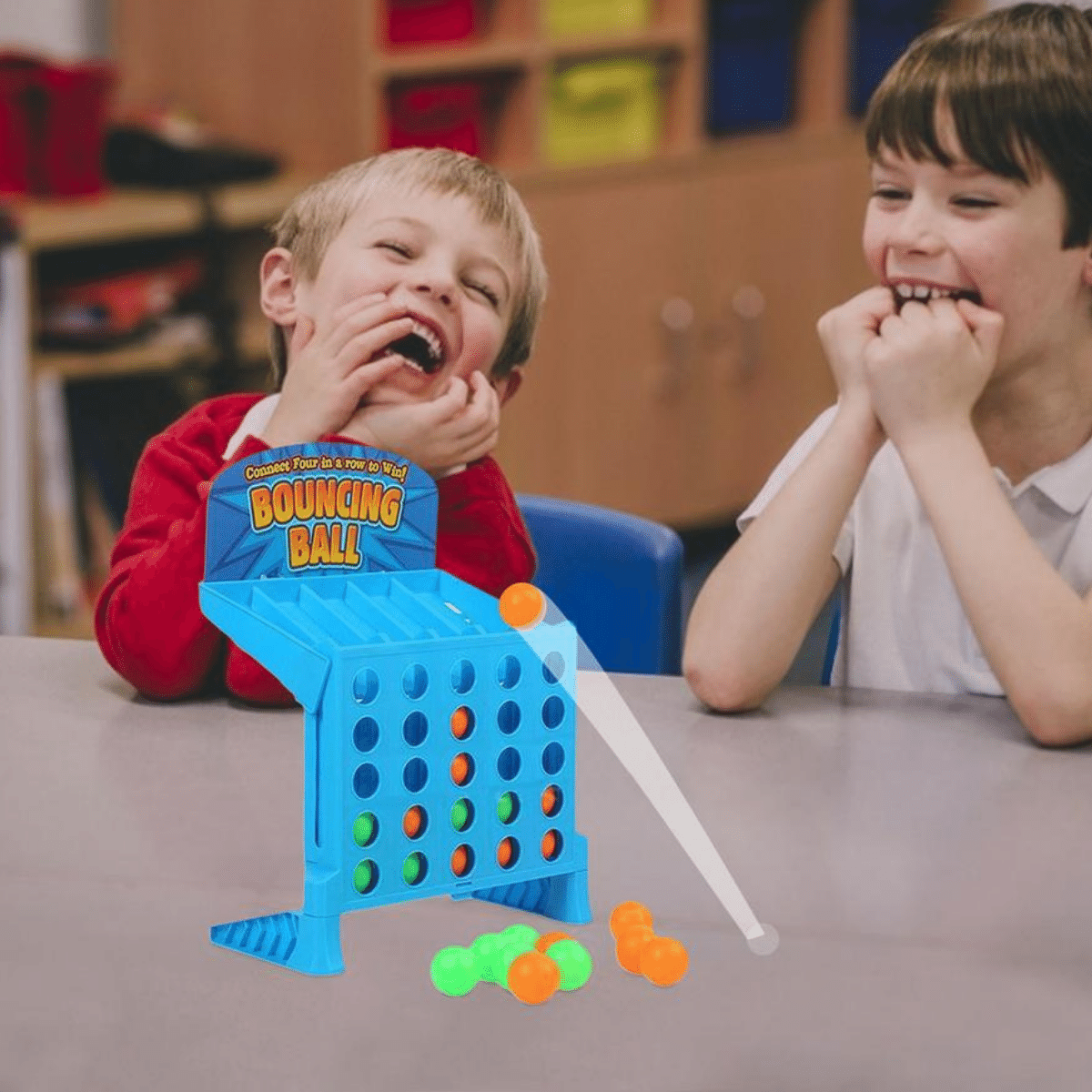 Stuiter Vier-op-een-Rij Spel – Actief Familiespel voor Jong & Oud (3+)