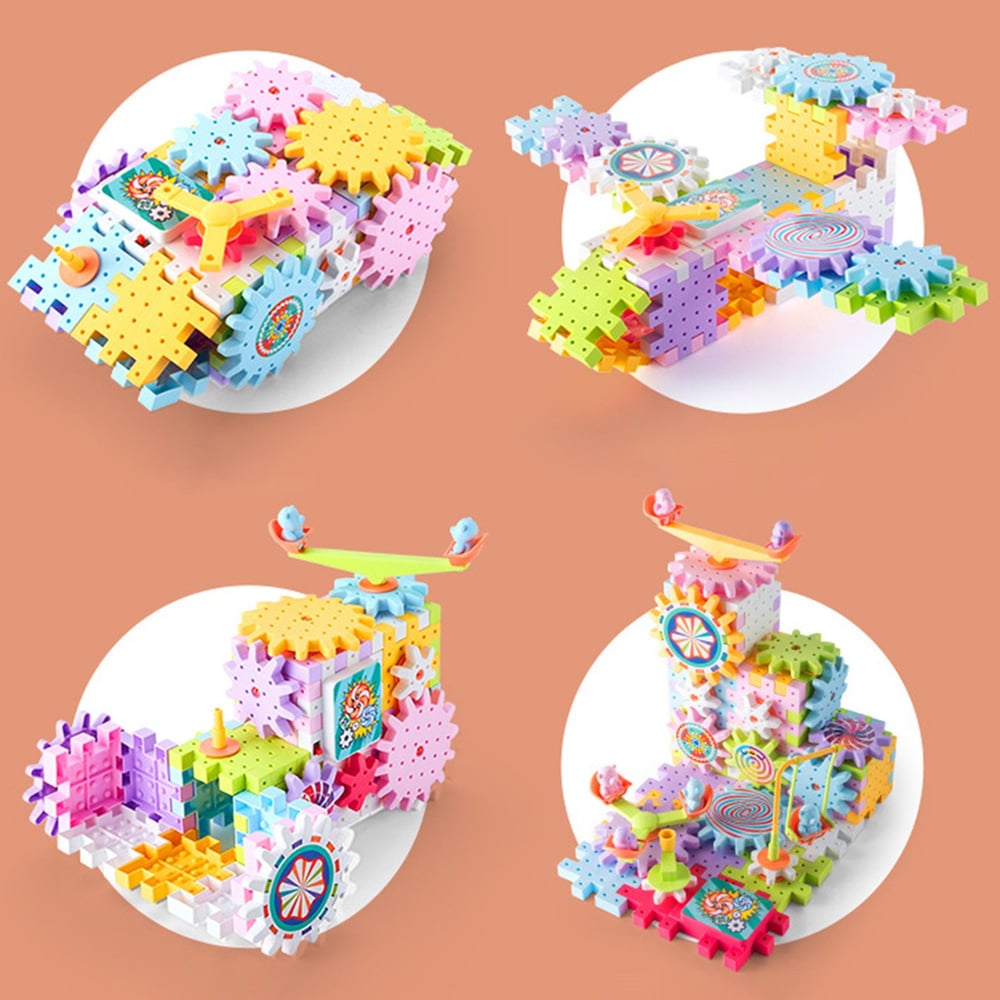 Montessori Bouwset met Tandwielen – Creatief & Bewegend Constructiespeelgoed (3+)