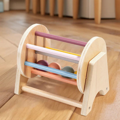 Montessori Houten Ballentrommel (6 mnd+) – Sensorisch Speelgoed voor Baby’s