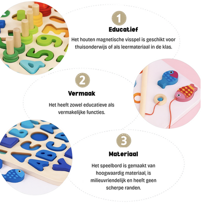 Houten Montessori Activiteitenbord – Leren Sorteren, Rekenen & Spelen