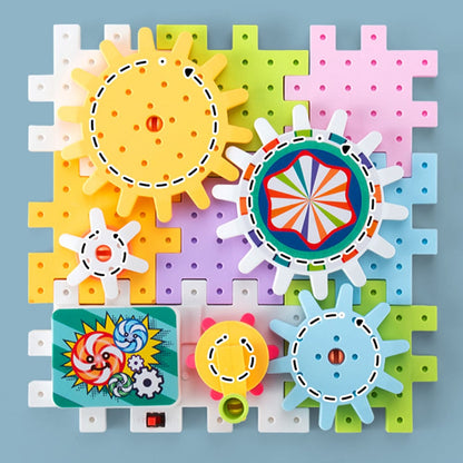 Montessori Bouwset met Tandwielen – Creatief & Bewegend Constructiespeelgoed (3+)