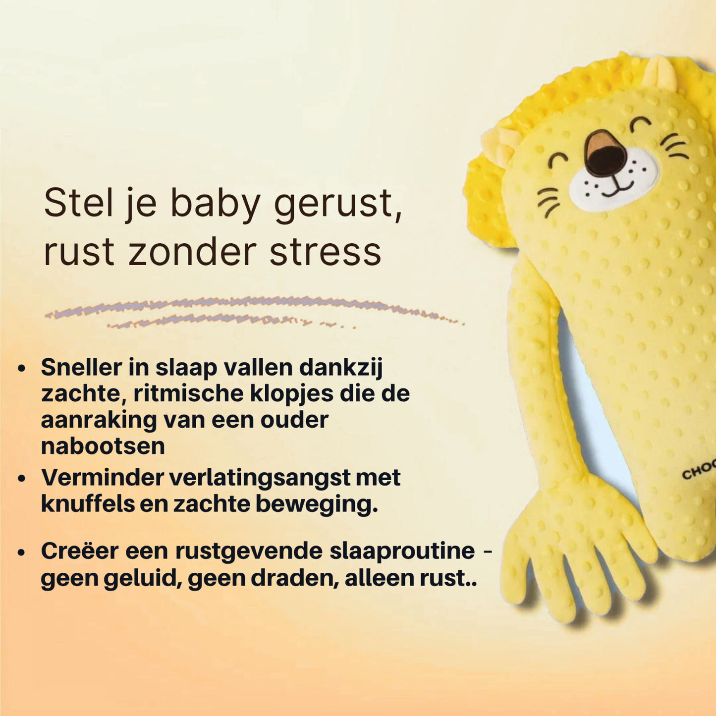 Slaapknuffel Beer met Kalmerende Klopbeweging – Zacht Pluche Slaapvriendje voor Baby’s