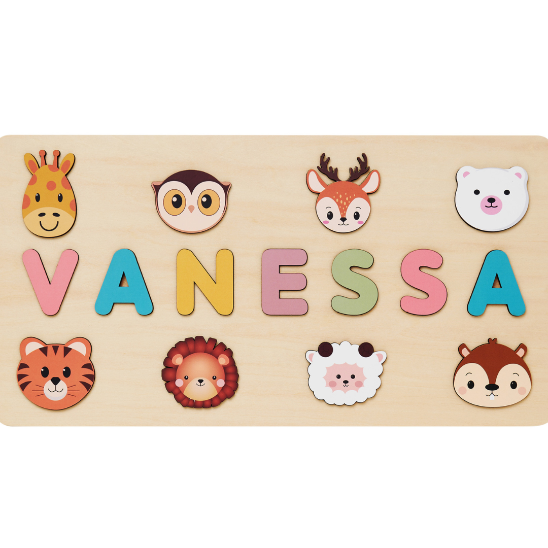 Houten Naampuzzel – Persoonlijk Speel- en Leerbord