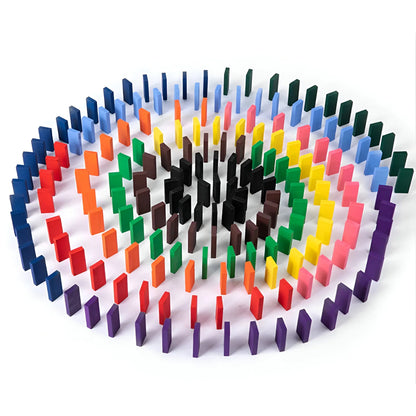 Montessori Dominostenen van Hout (3+) – Creatief Bouw- en Stapelspel