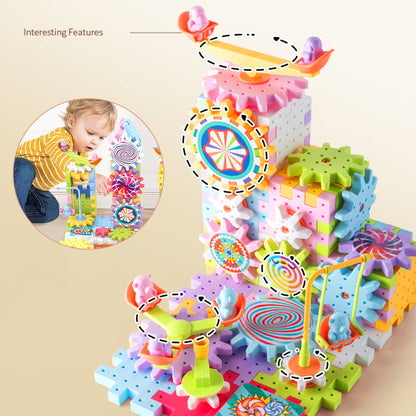 Montessori Bouwset met Tandwielen – Creatief & Bewegend Constructiespeelgoed (3+)