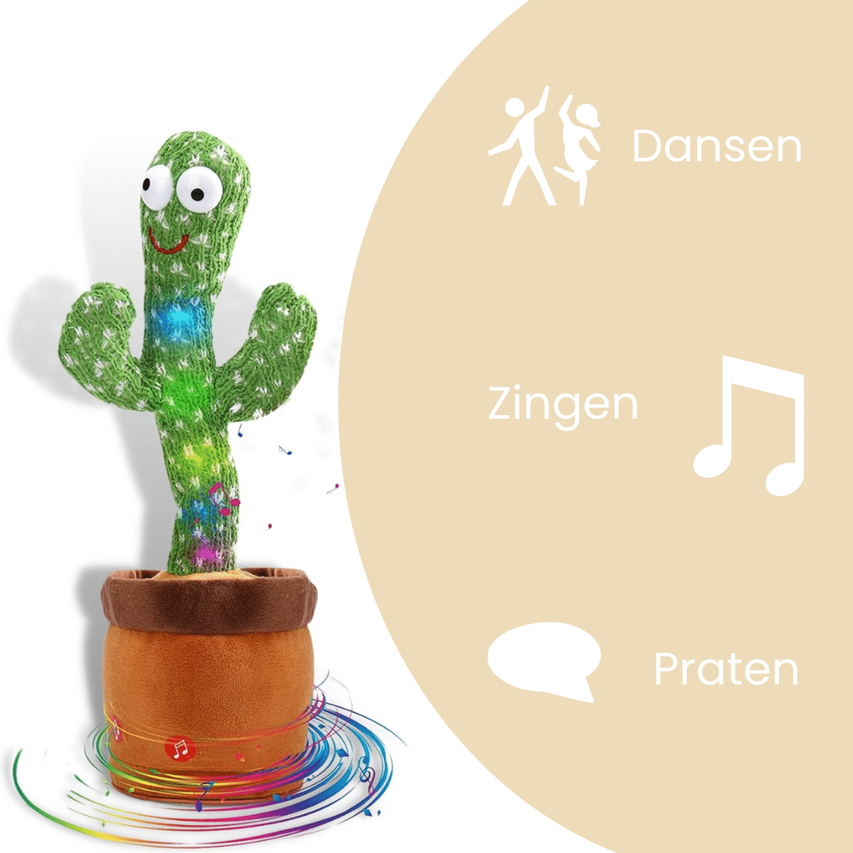 Interactieve Dansende Cactus – Muzikaal Praat- en Bewegingsspeelgoed
