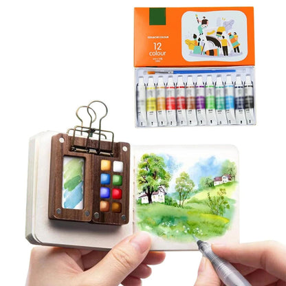 Compact Aquarelset voor Onderweg (6+) – Creatief Tekenen en Schilderen