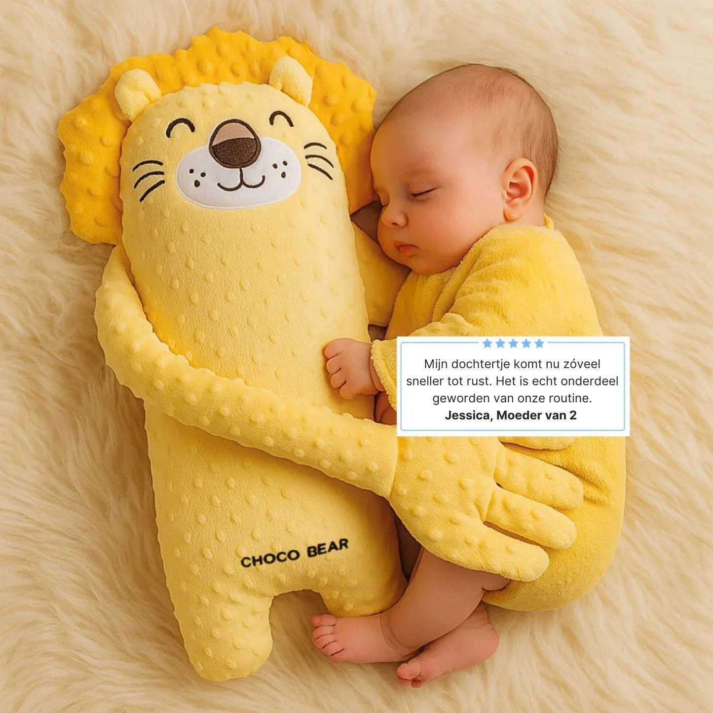 Slaapknuffel Beer met Kalmerende Klopbeweging – Zacht Pluche Slaapvriendje voor Baby’s