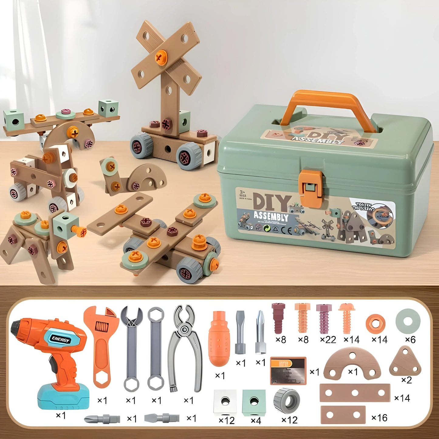 Creatieve Bouwset met Koffer – Educatief Constructiespeelgoed vanaf 4 Jaar