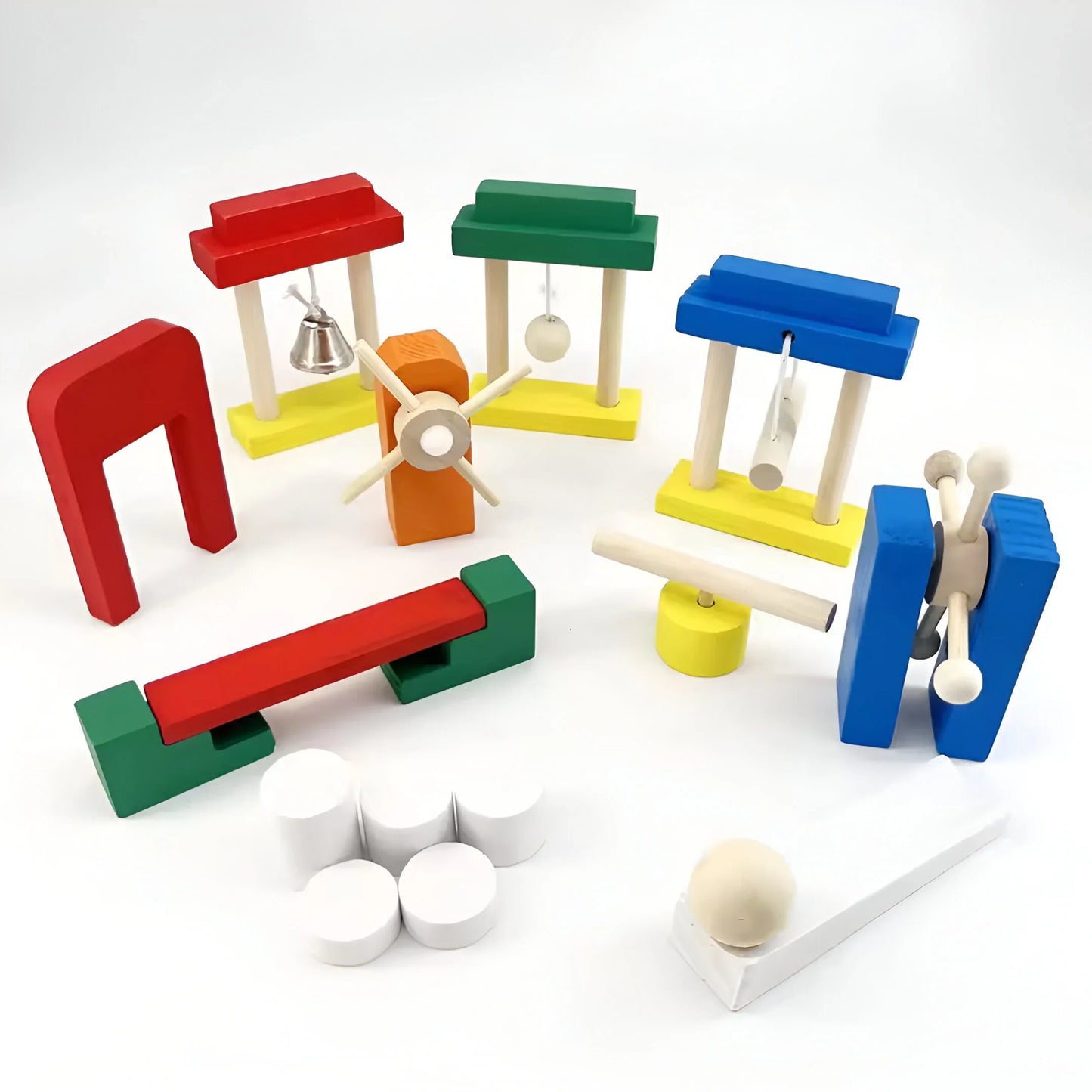 Montessori Dominostenen van Hout (3+) – Creatief Bouw- en Stapelspel