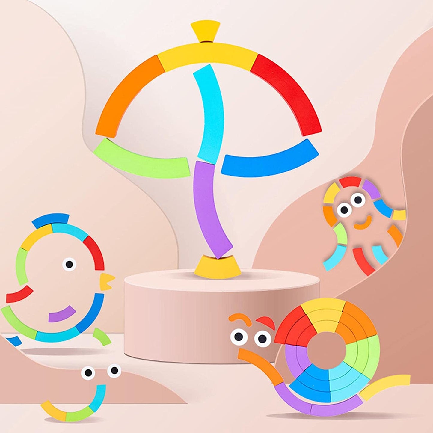 Houten Creatief Mozaïekbord – Educatief Denk- en Bouwspel (3+)