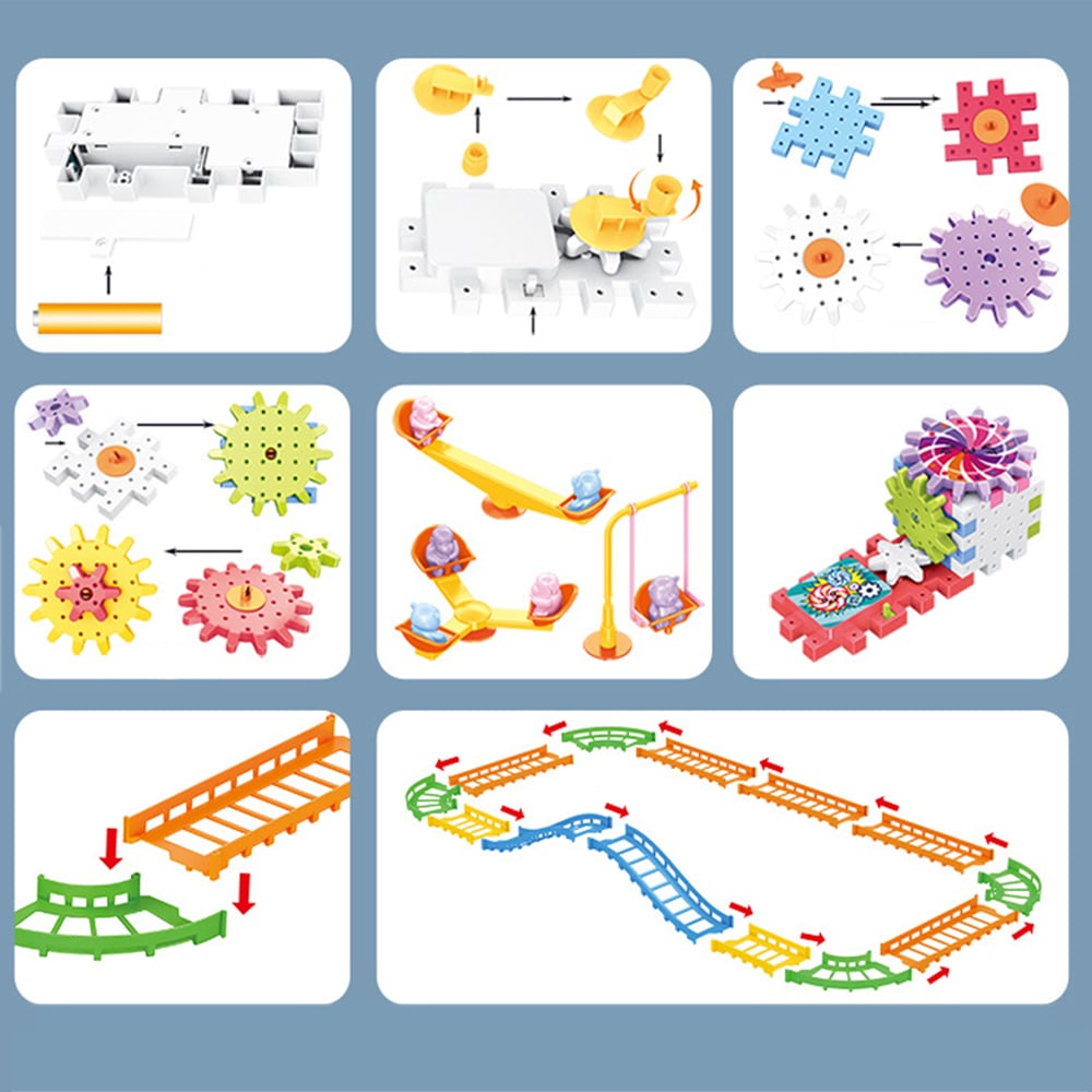 Montessori Bouwset met Tandwielen – Creatief & Bewegend Constructiespeelgoed (3+)
