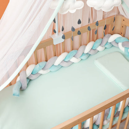 Handgeweven Bedbumper Baby – Zachte Beschermrand voor Ledikant – Katoenmix