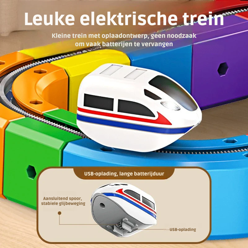 3D Trein Bouwset – STEM Constructiespeelgoed met Zwaartekracht (3 jaar+)