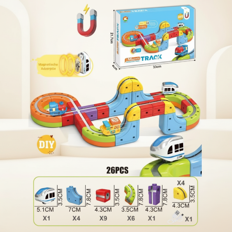 Magnetische Treinbaan met Elektrische Trein – Creatief Bouw- en Ontdekspeelgoed