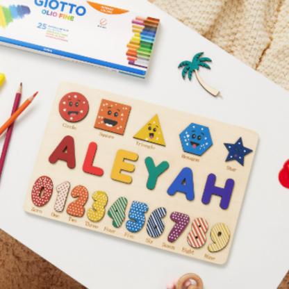 Houten Naampuzzel – Persoonlijk Speel- en Leerbord