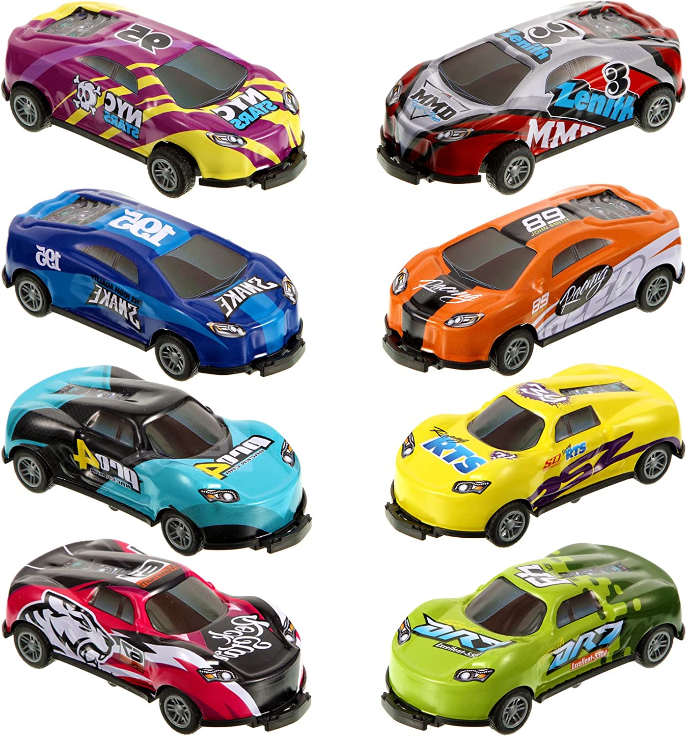 Spring & Flip Stuntauto’s – Set van 8 Mechanische Speelgoedauto’s (3+)