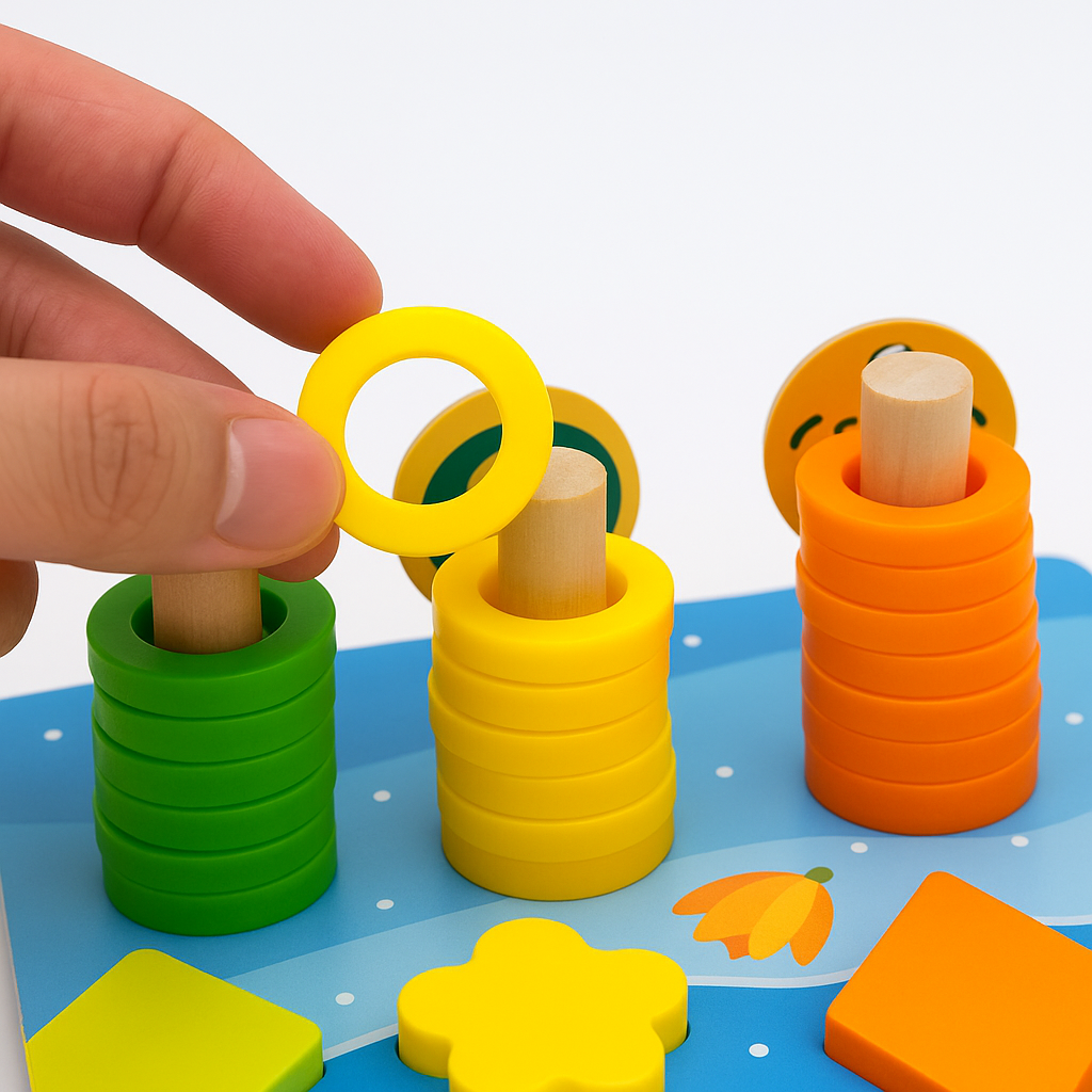 Houten Montessori Activiteitenbord – Leren Sorteren, Rekenen & Spelen