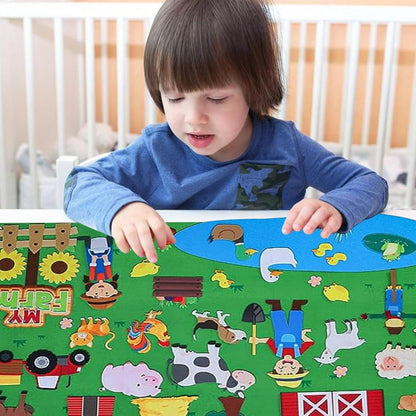 Montessori Vilten Speelbord Boerderij (3+) – Creatief Verhalen- en Leerspel