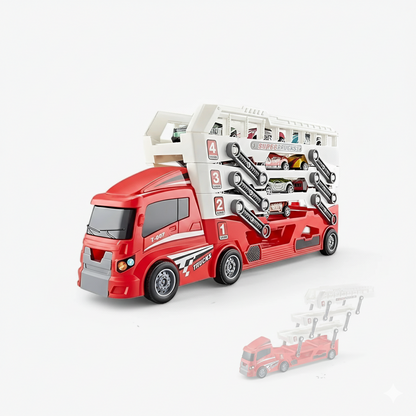 Speelgoed Autotransporter met Raceauto’s – Educatief Voertuigenspel (3+)