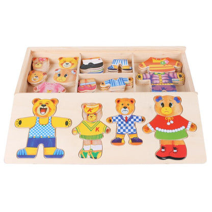 Houten Verkleedpuzzel – Mix & Match Outfitspel met Boris (2+)