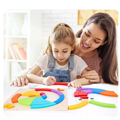 Houten Creatief Mozaïekbord – Educatief Denk- en Bouwspel (3+)