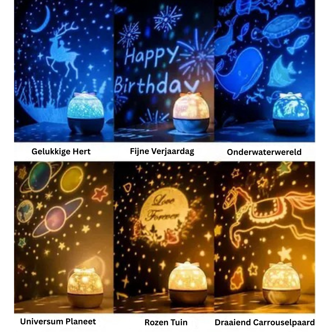 Sterren Hemel Projector – Rustgevende Nachtlamp met Licht & Projectie (3+)