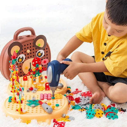 Montessori Gereedschapskoffer – Educatief Constructiespeelgoed met Boormachine (3+)