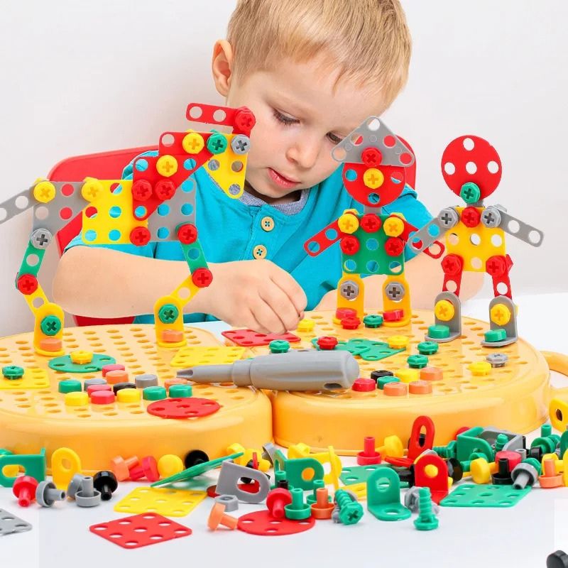 Montessori Gereedschapskoffer – Educatief Constructiespeelgoed met Boormachine (3+)