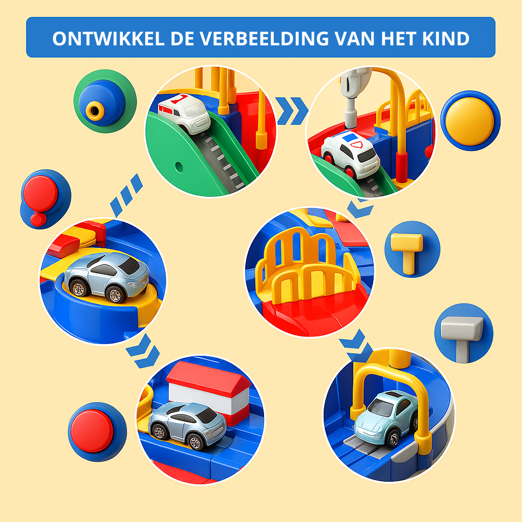 Mechanisch Auto Avontuur – Educatief Speelparcours (3+)