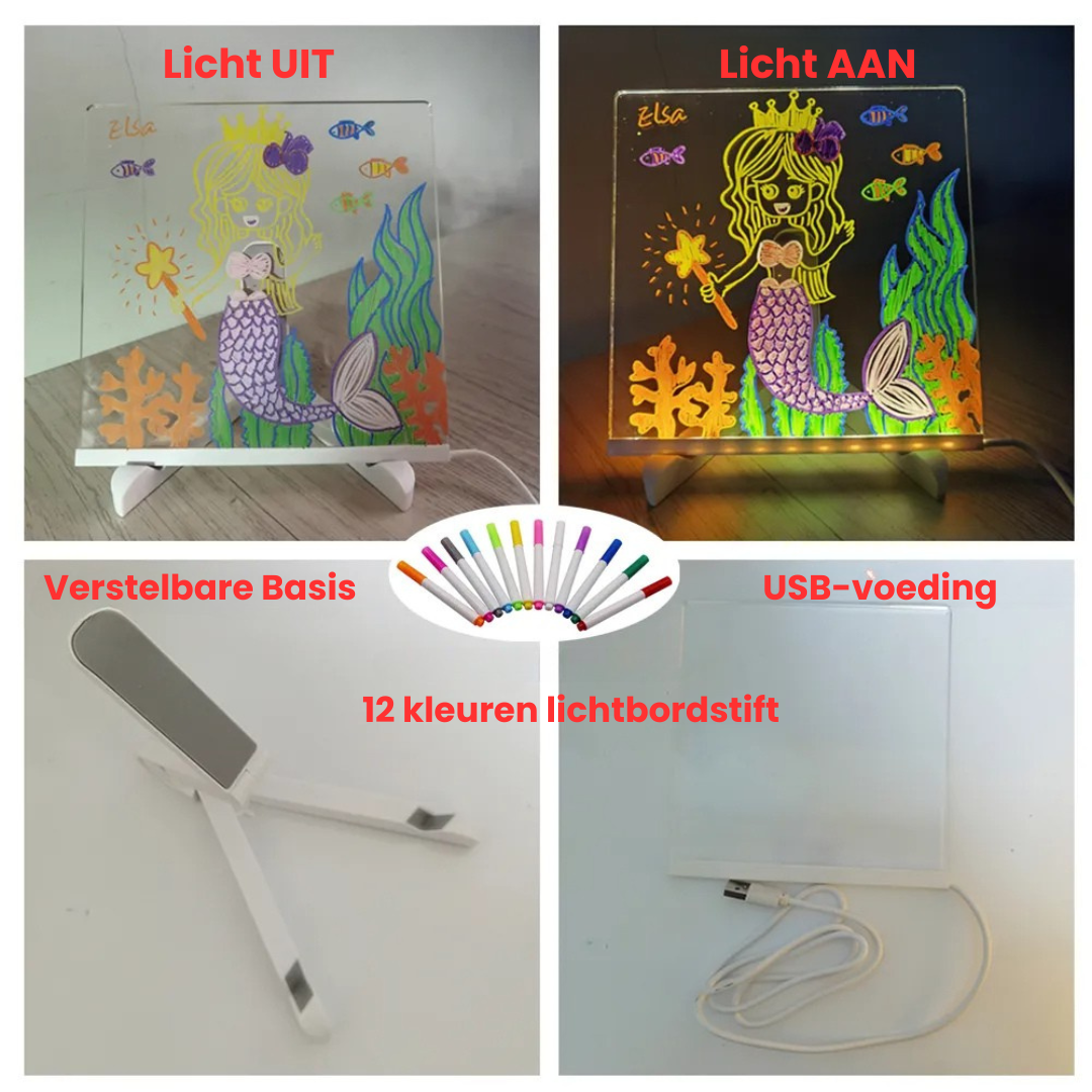 Lichtgevend Tekenbord – Creatief Schrijf- & Tekenspel in het Donker (3+)