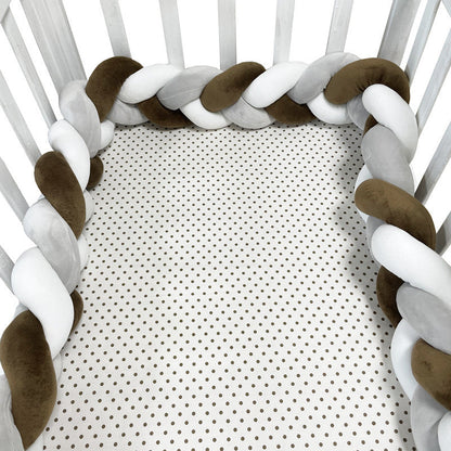 Handgeweven Bedbumper Baby – Zachte Beschermrand voor Ledikant – Katoenmix