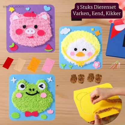 Creatieve Dieren Borduurkit voor Kinderen – Motorisch & Fantasierijk Knutselspel (3+)