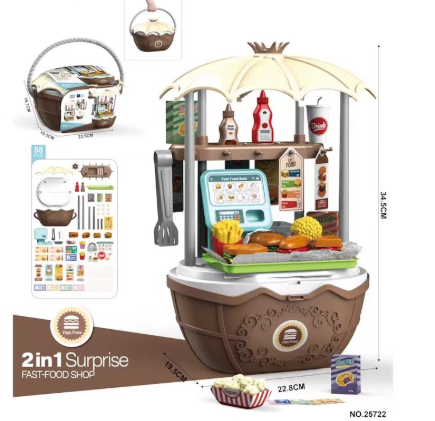 Speelgoed IJswagen met Accessoires – Rollenspel Winkelwagen voor Kinderen