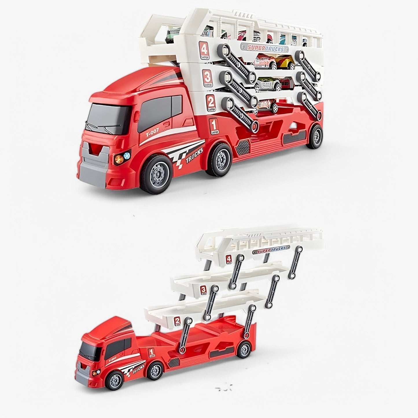 Speelgoed Autotransporter met Raceauto’s – Educatief Voertuigenspel (3+)