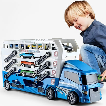 Speelgoed Autotransporter met Raceauto’s – Educatief Voertuigenspel (3+)