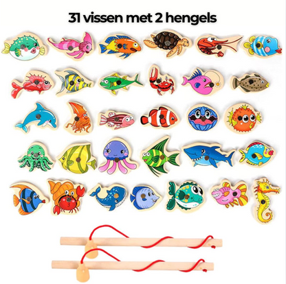 Montessori Magnetisch Visspel van Hout (2+) – Educatief Motoriekspel