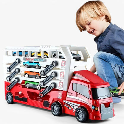 Speelgoed Autotransporter met Raceauto’s – Educatief Voertuigenspel (3+)