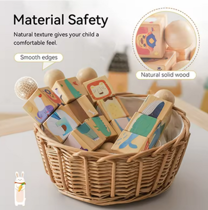 Roterende Houten Peuterpuzzel – Dieren & Vormen Leren (2–4 jaar)