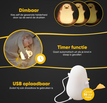 Siliconen Nachtlamp met Dimbaar Licht & Timer – Rustgevende Slaapondersteuning